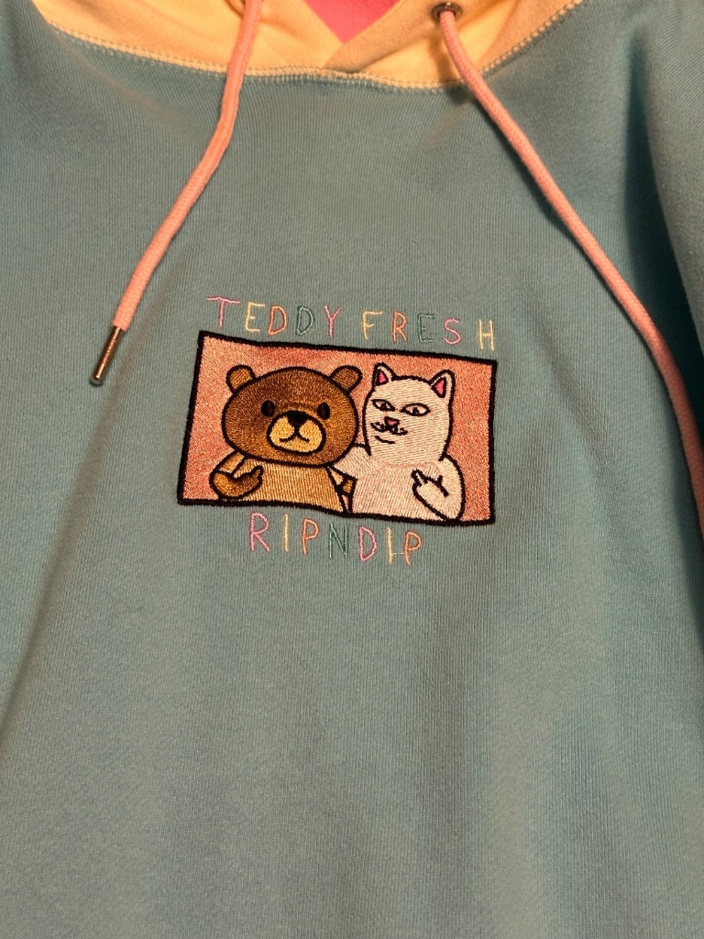 Teddy Fresh color block hoodie